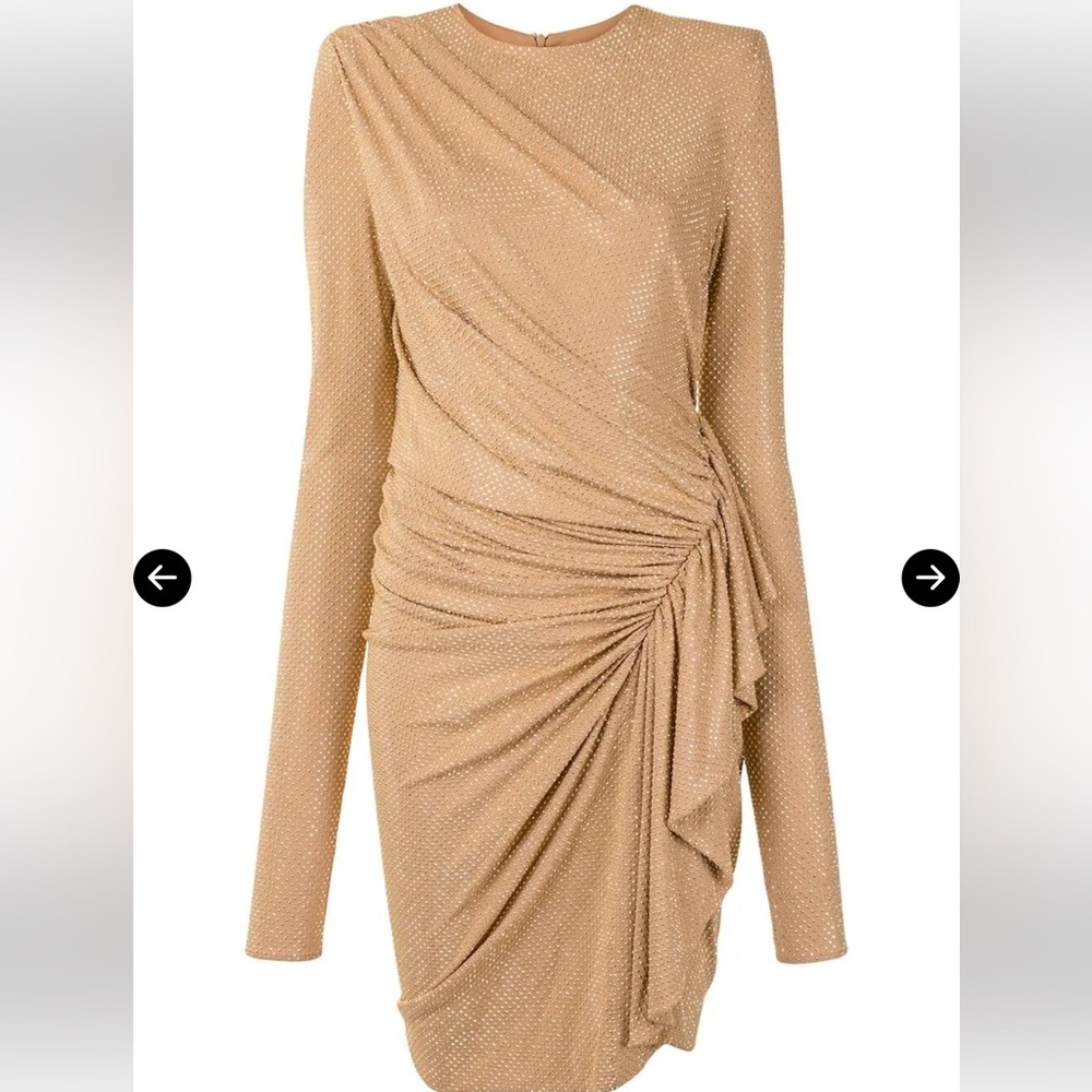 Alexandre Vauthier Chic Gold Long Sleeve Dress size 38